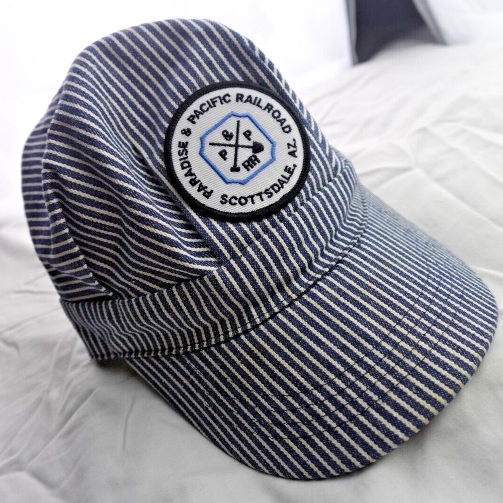 Paradise Pacific Railroad‎ Conductor Hat Kids Blue Stripe Scottsdale AZ Cap